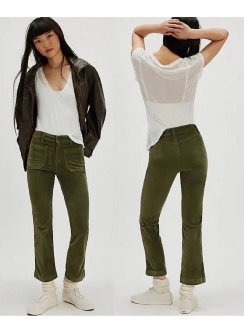 Free People Caramel Olive Utility Pants